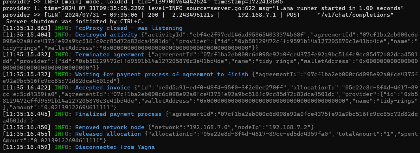 Ollama tags output